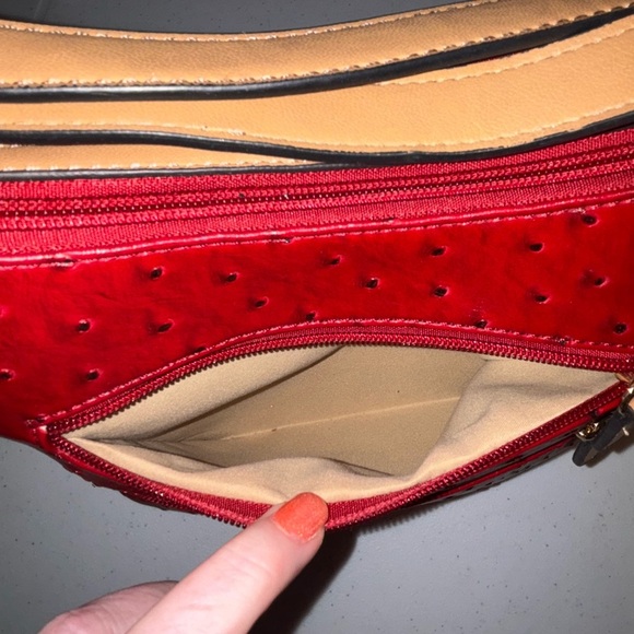 Giani Bernini Red Embossed Shoulder Bag - Picture 5 of 12